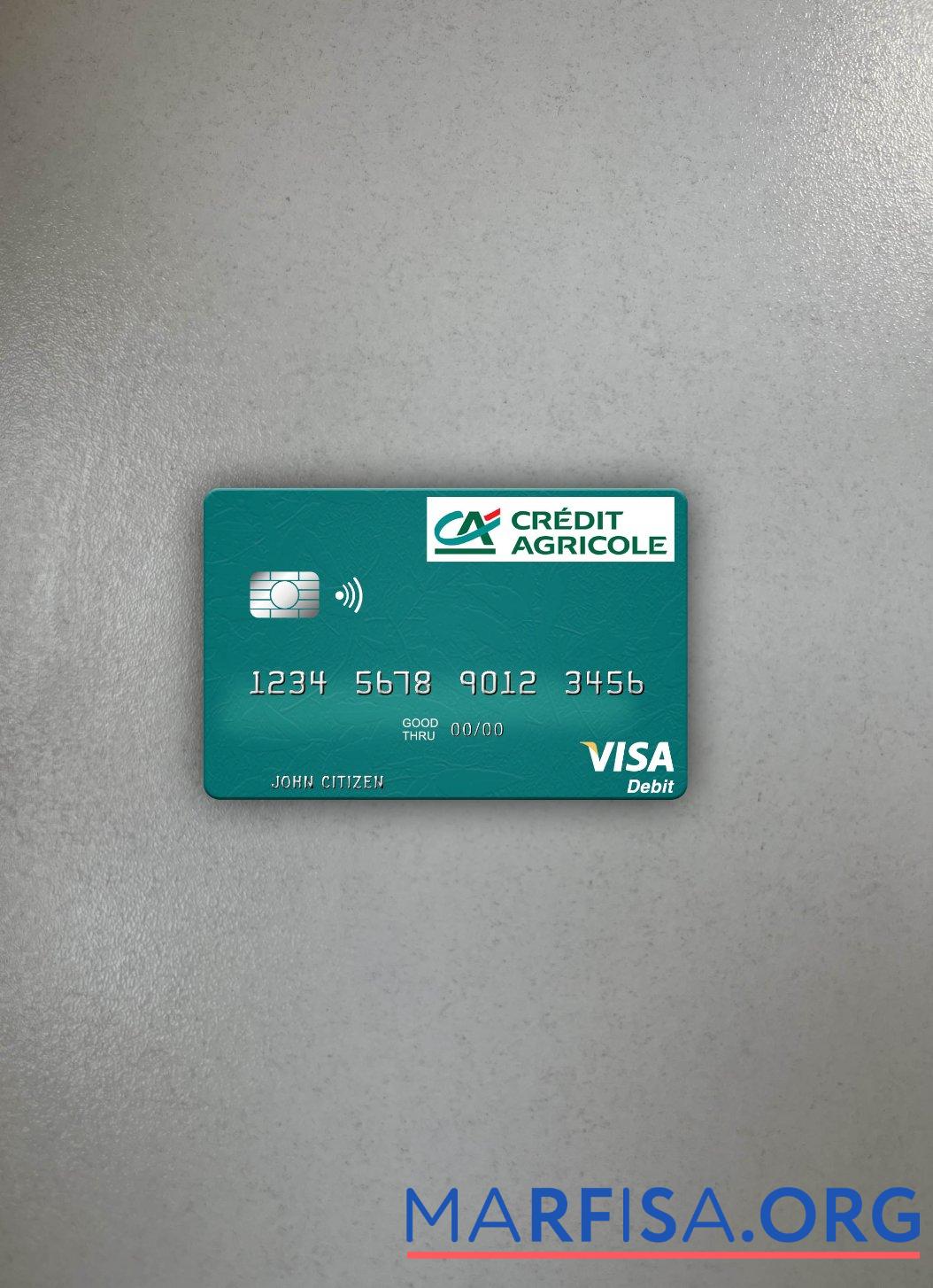 Blank France Credit Agricole Bank visa debit card photolook front template